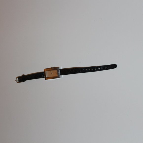 D&G Womens Watch with Black Crocodile Leather Band